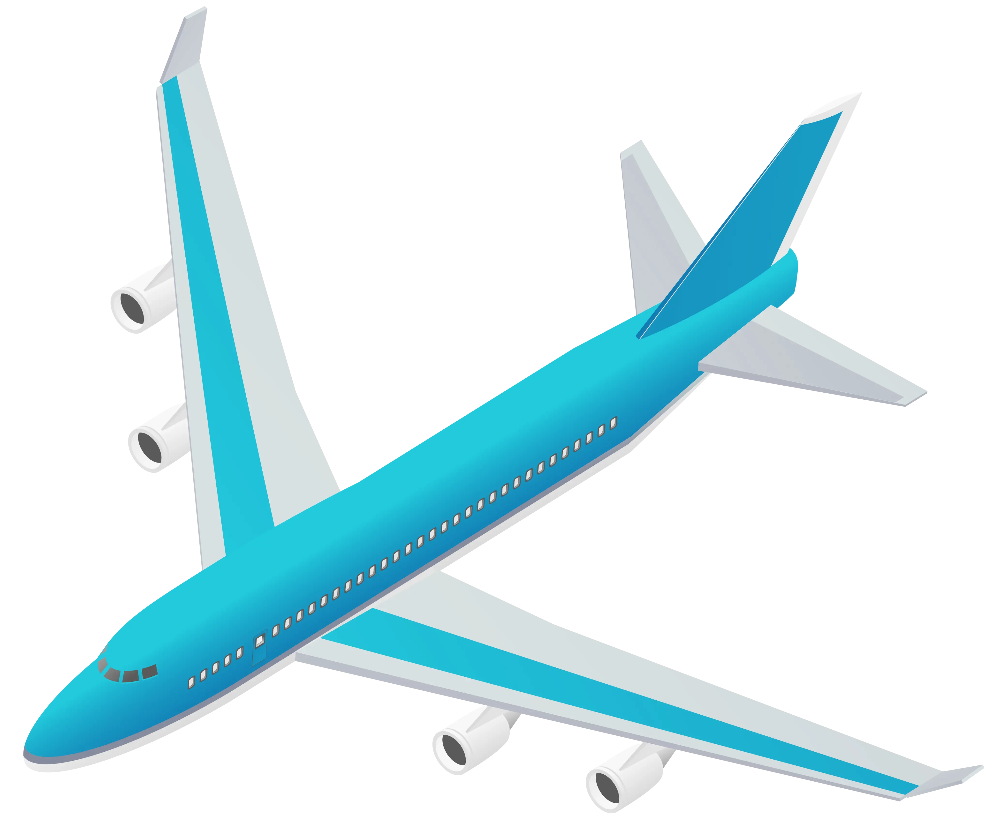 Blue Commercial Airplane Illustration