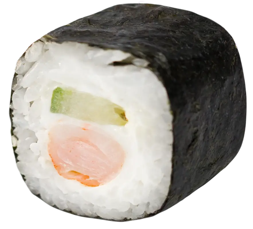 Sushi Roll Wrapped in Nori with Shrimp Filling