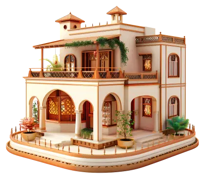 Miniature House Model with Detailed Architectural Design