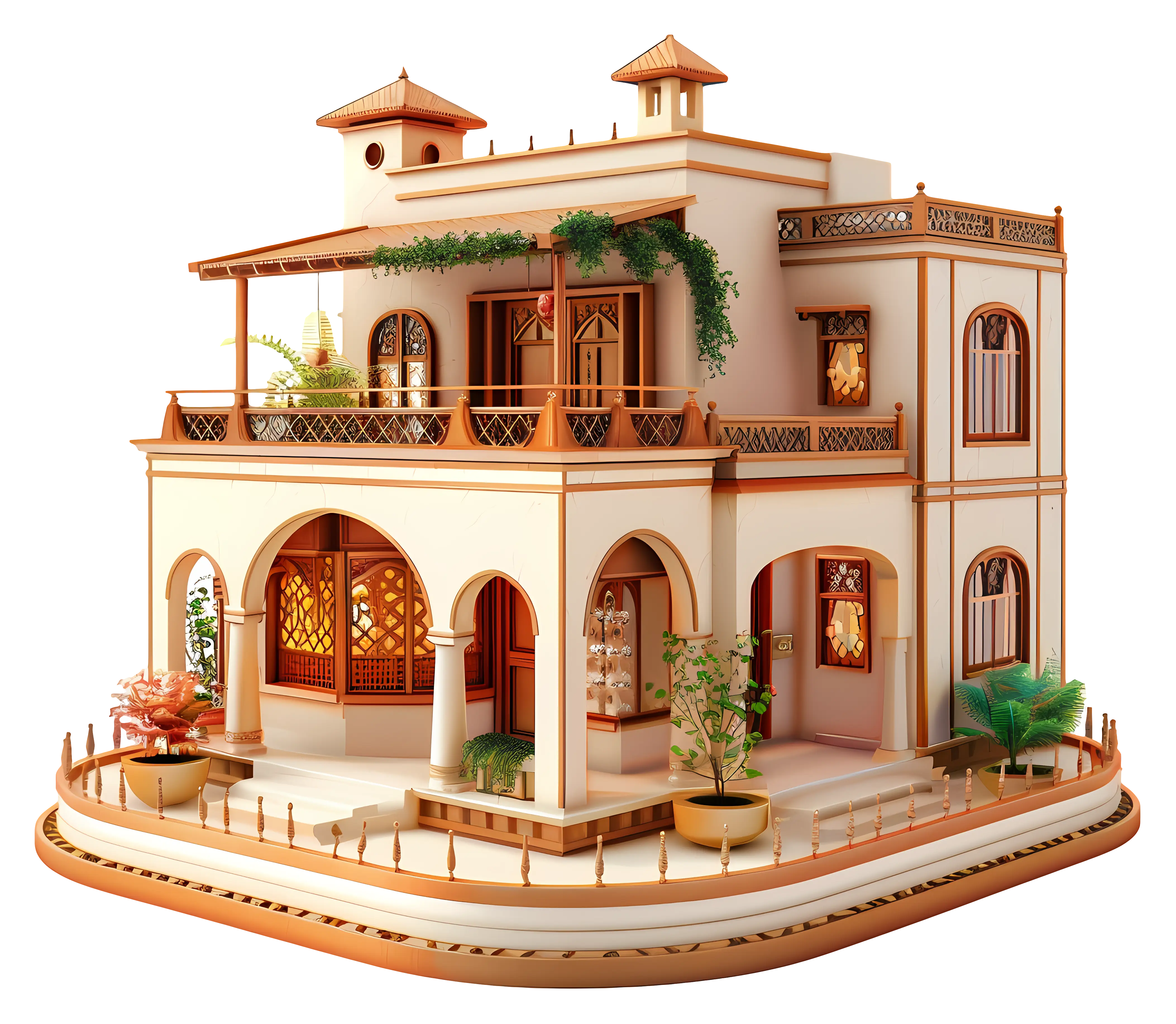Miniature House Model with Detailed Architectural Design