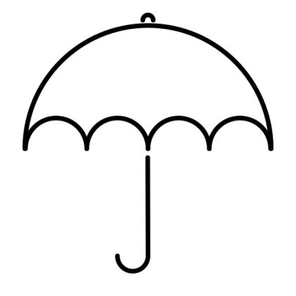 Umbrella Outline Icon in Minimalist Style
