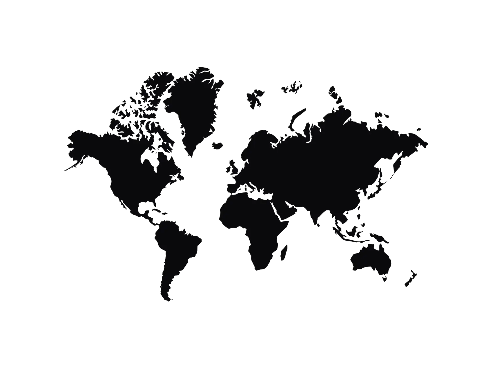 World Map Silhouette for Geographical Representation