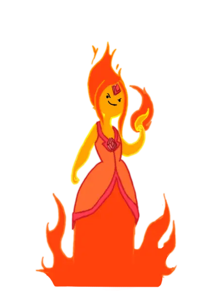 Flame Princess Surrounded by Fire Illustration