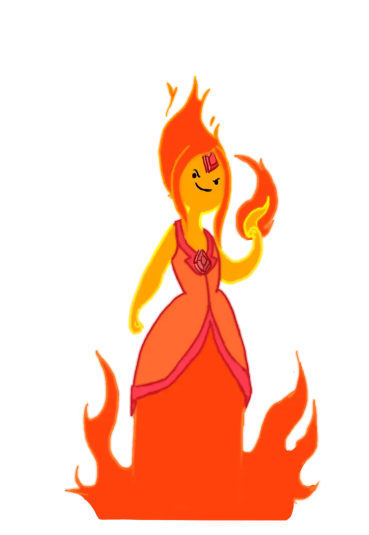 Flame Princess Surrounded by Fire Illustration