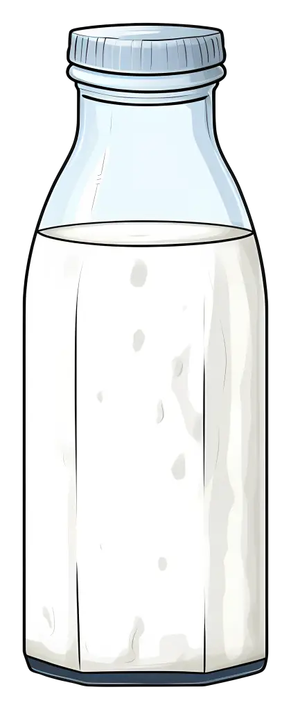 Cartoon Milk Bottle Illustration for Dairy Products