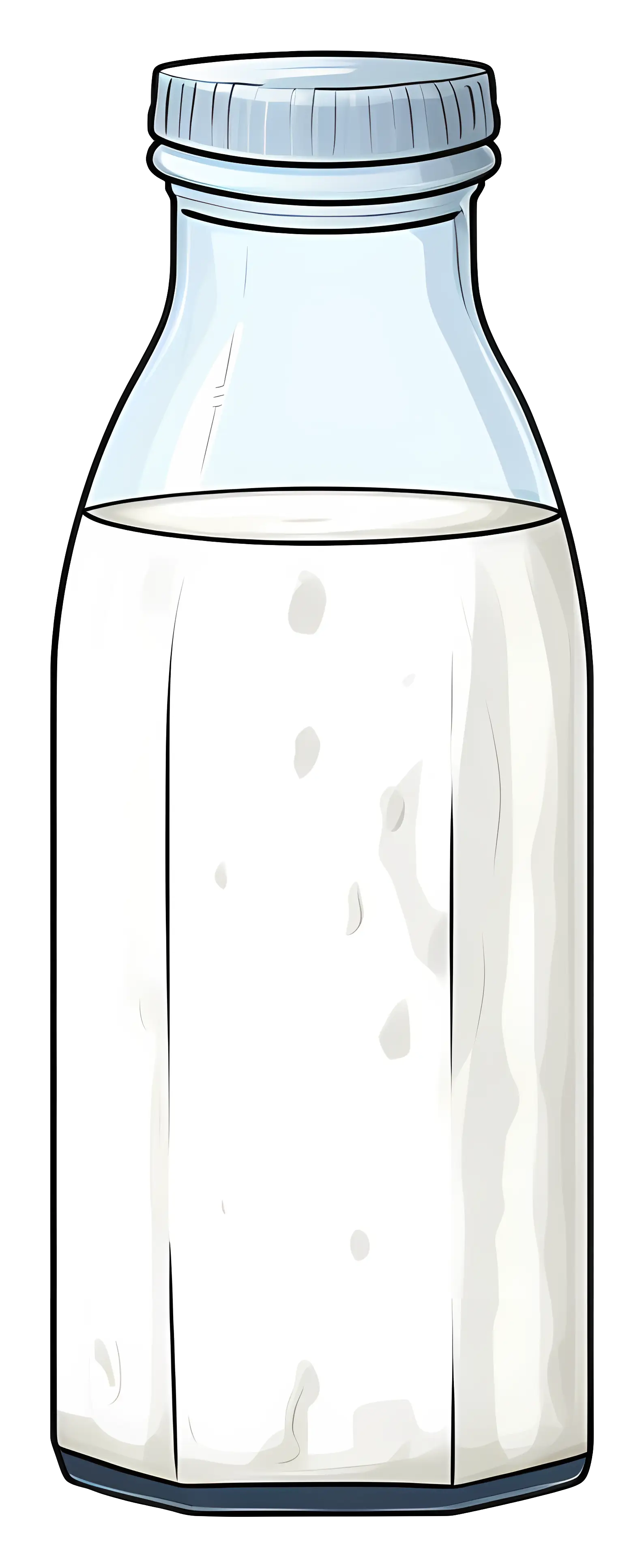Cartoon Milk Bottle Illustration for Dairy Products