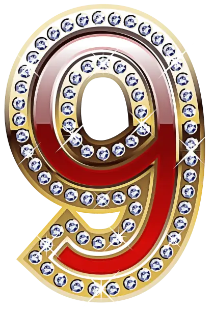 Number Nine in Decorative Style