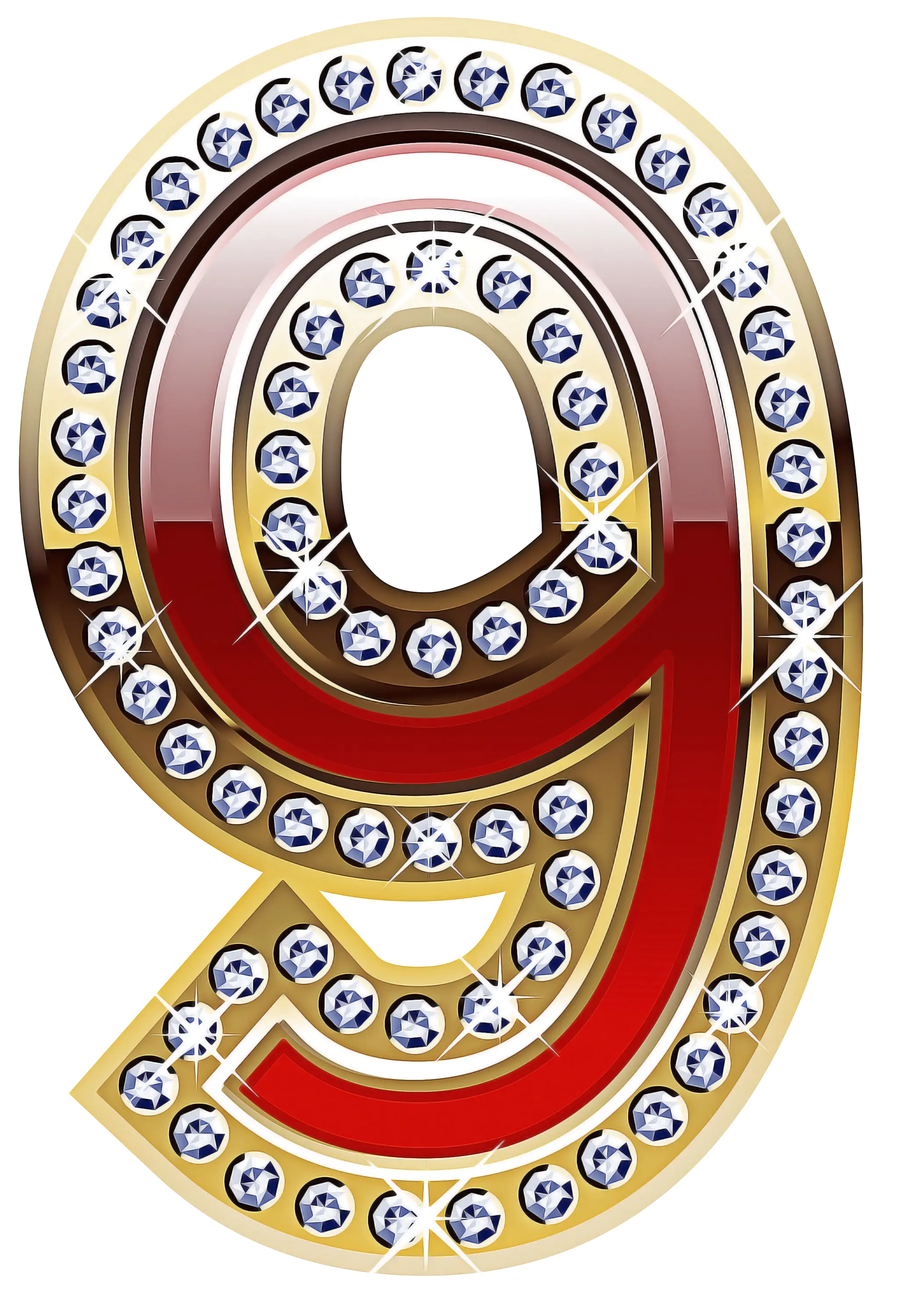Number Nine in Decorative Style