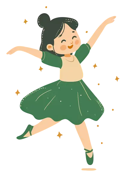 Cartoon Dancing Girl with Grace