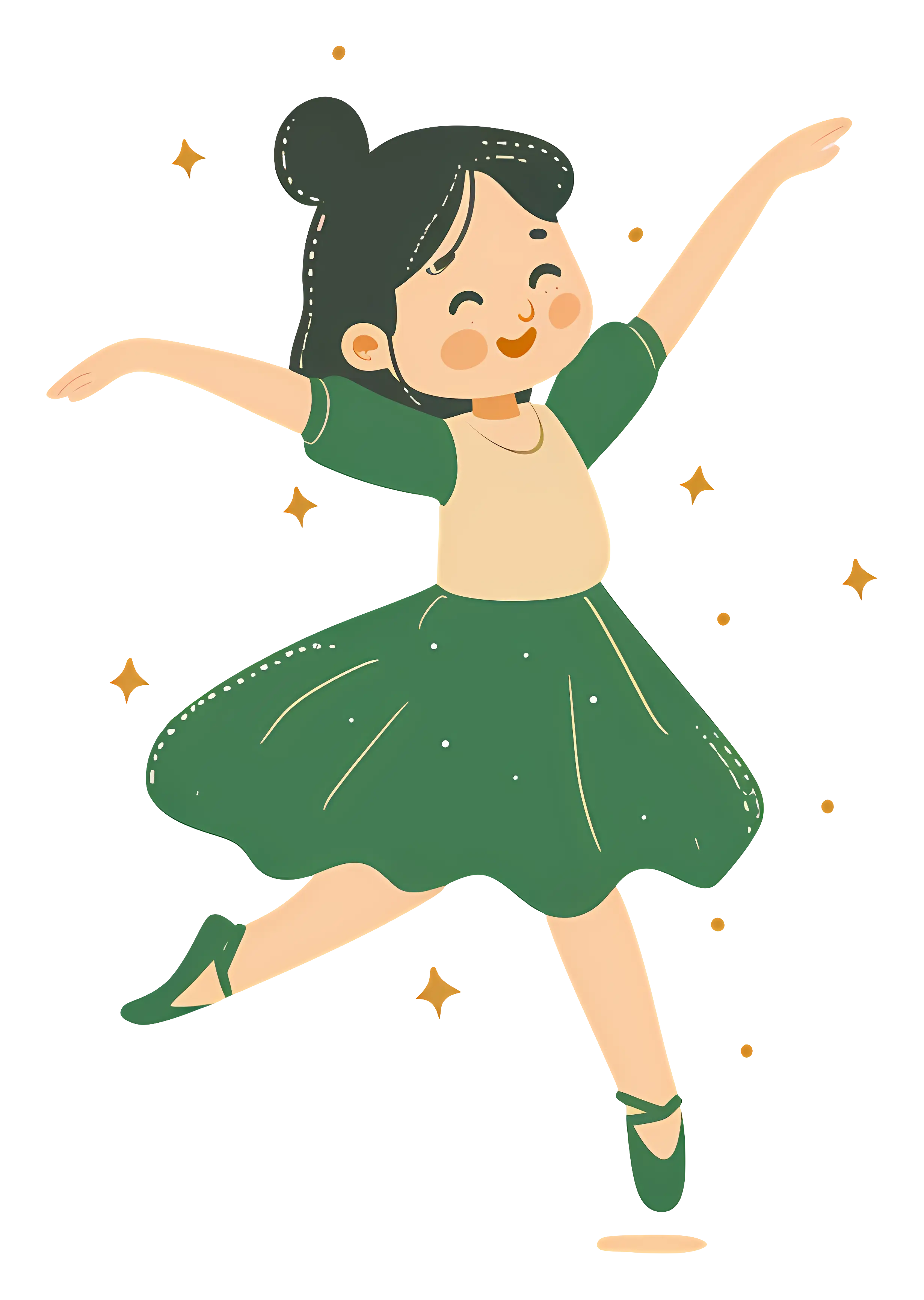 Cartoon Dancing Girl with Grace