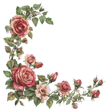Elegant Rose Floral Frame