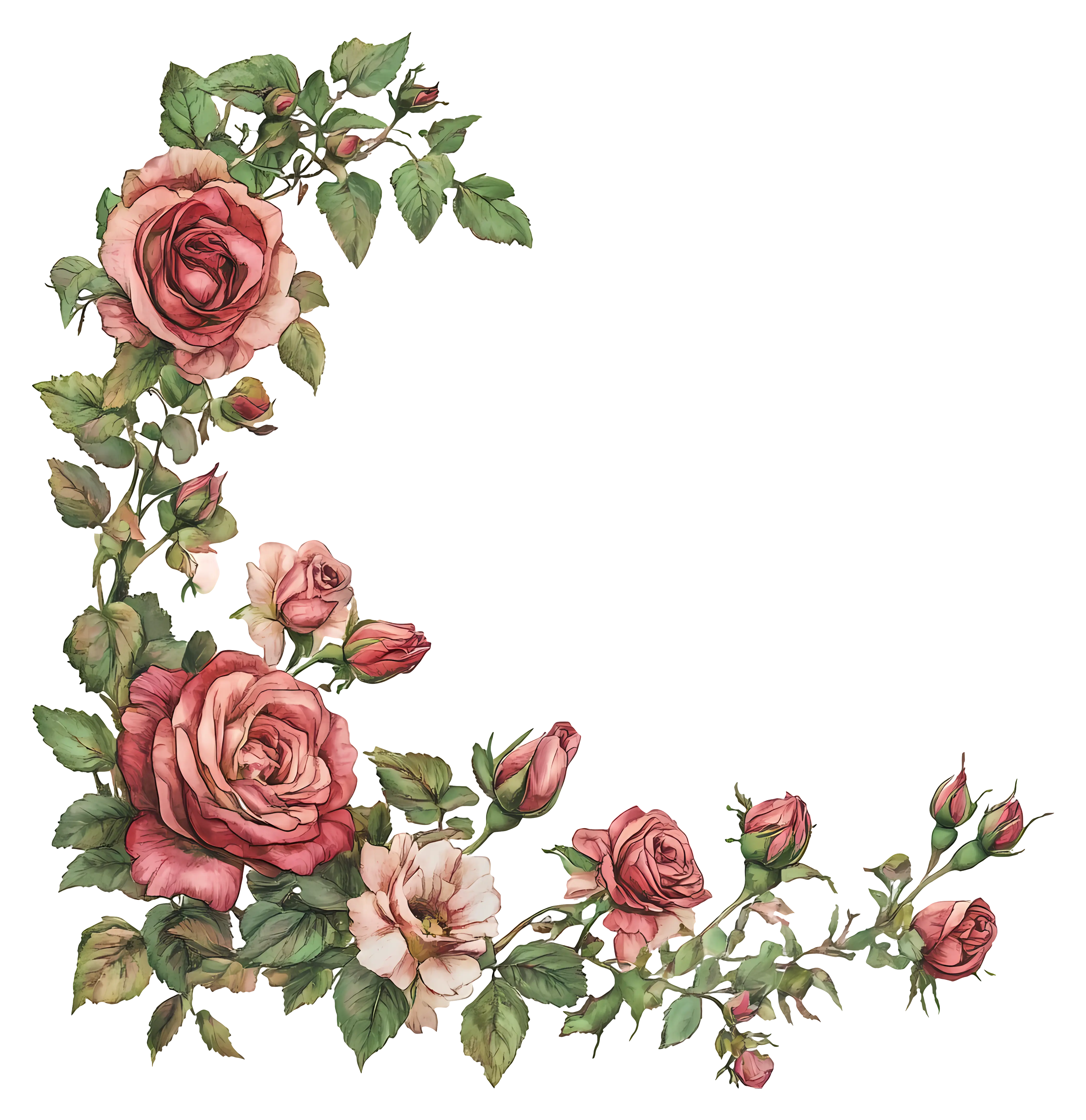 Elegant Rose Floral Frame
