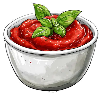 Bowl of Fresh Tomato Sauce with Basil