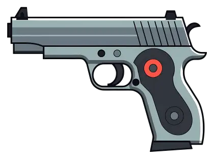 Cartoon-style Handgun Illustration