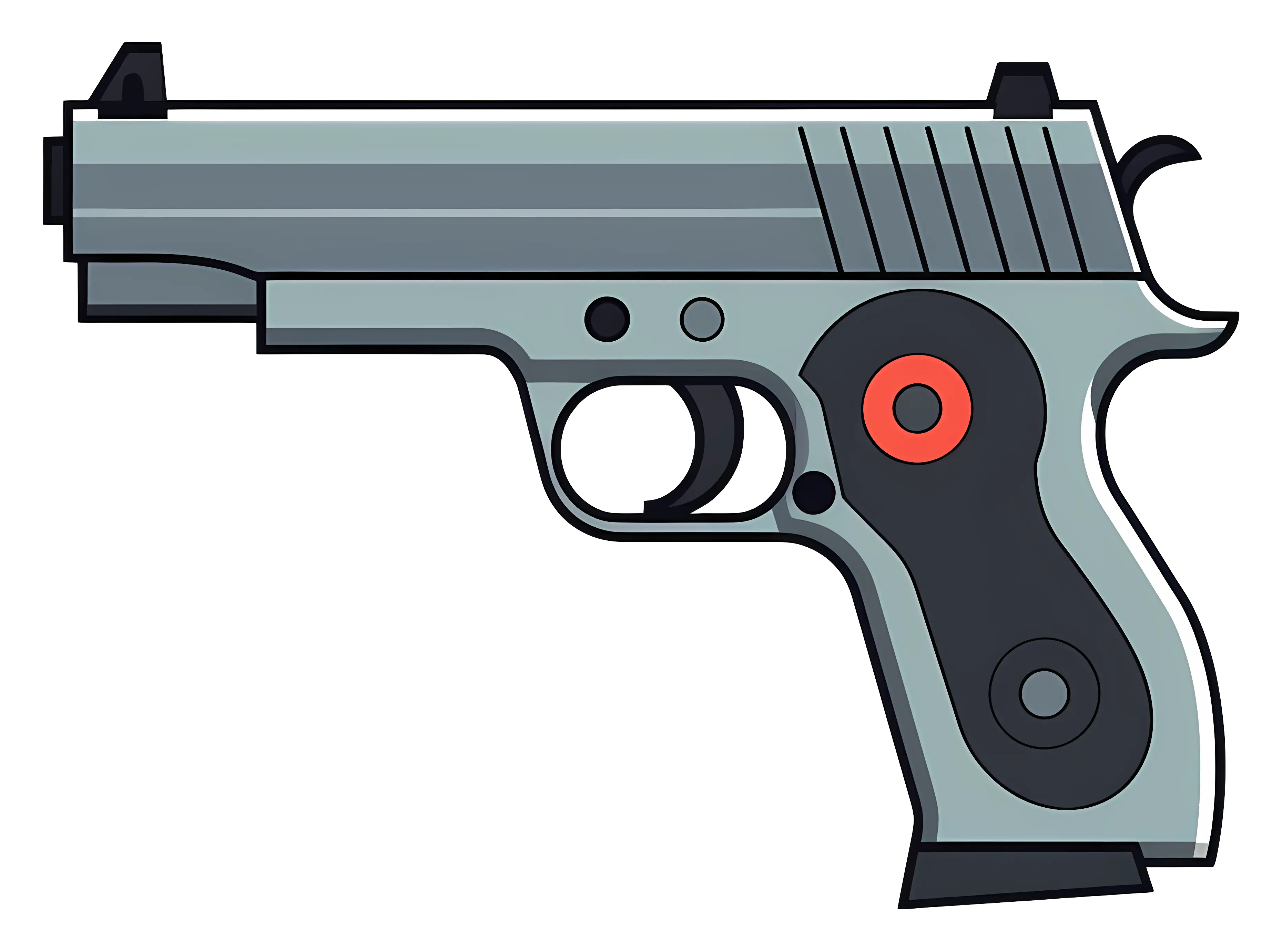 Cartoon-style Handgun Illustration