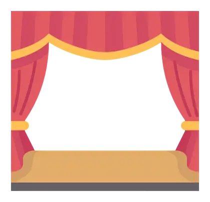 Theater Stage with Red Curtains