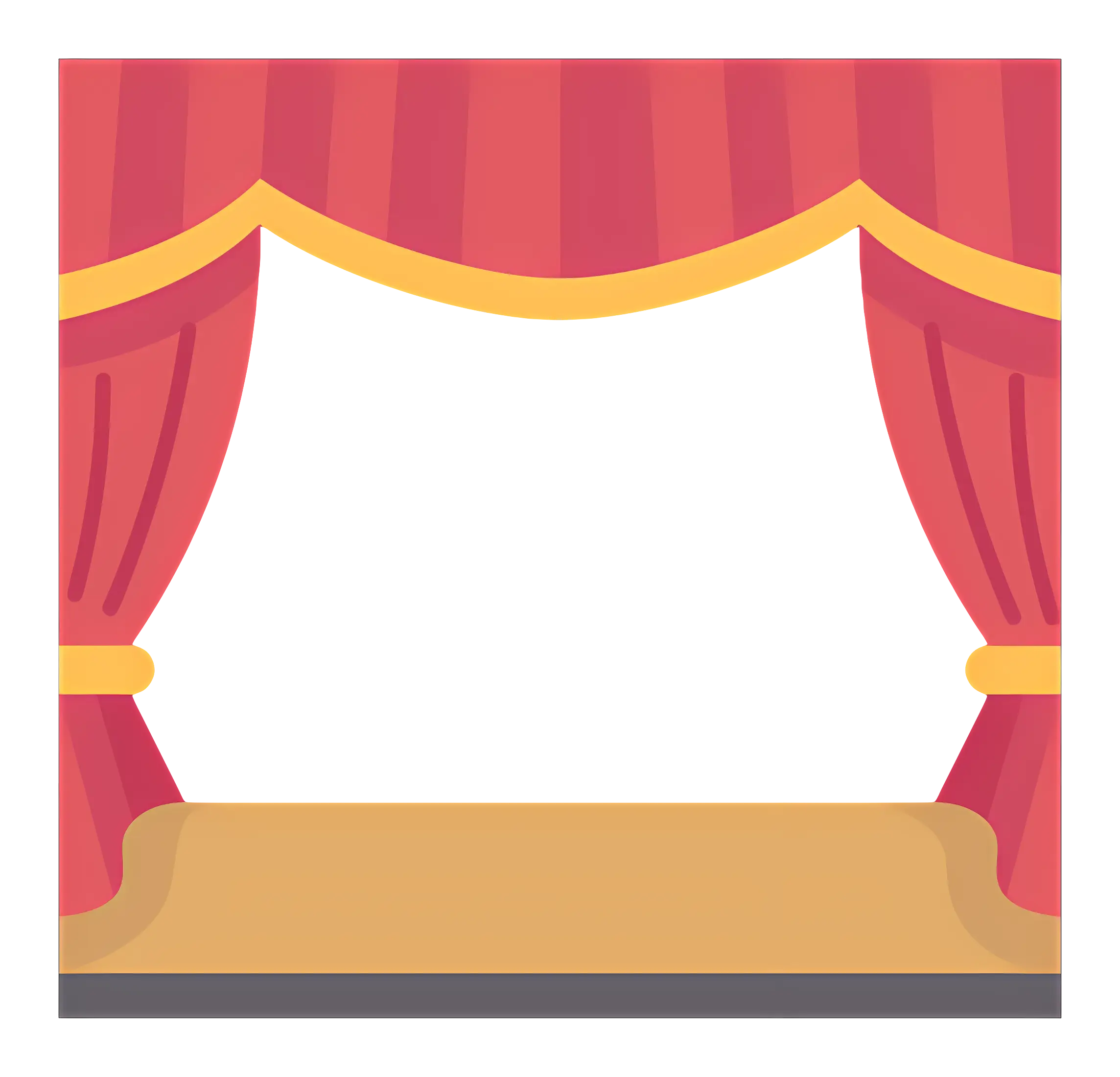 Theater Stage with Red Curtains