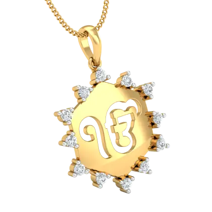 Gold Pendant with Diamonds