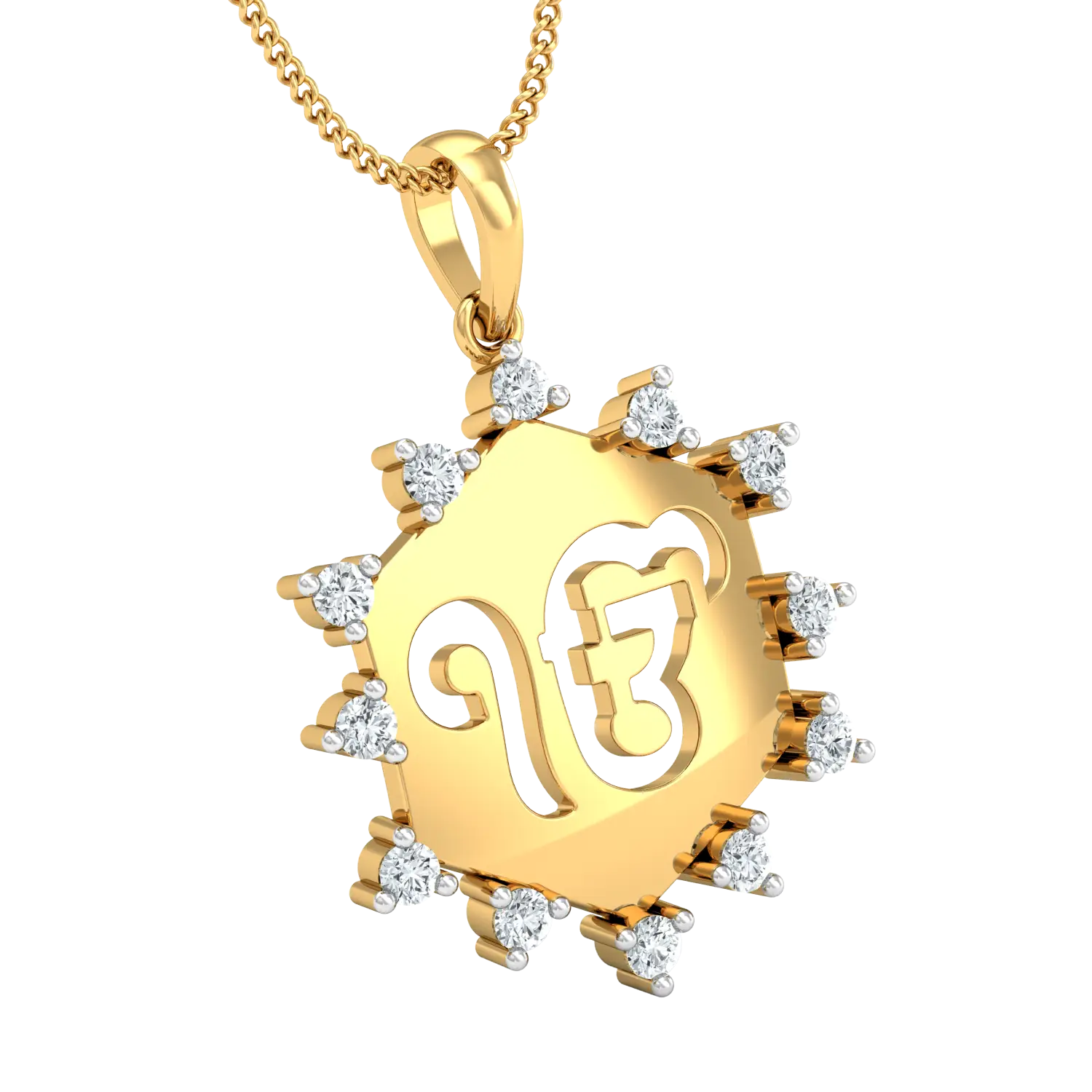 Gold Pendant with Diamonds