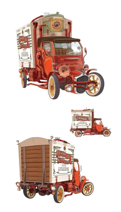 Vintage Delivery Truck Illustration