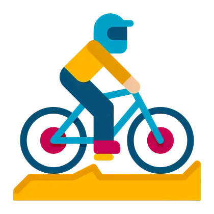 Illustration of a Person Cycling on a Trail