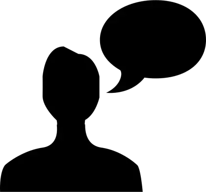 Person Silhouette with Speech Bubble Illustration