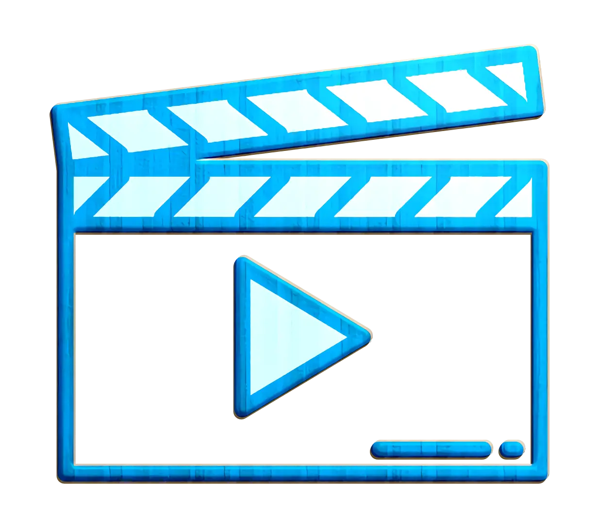 Blue Clapperboard and Video Play Icon