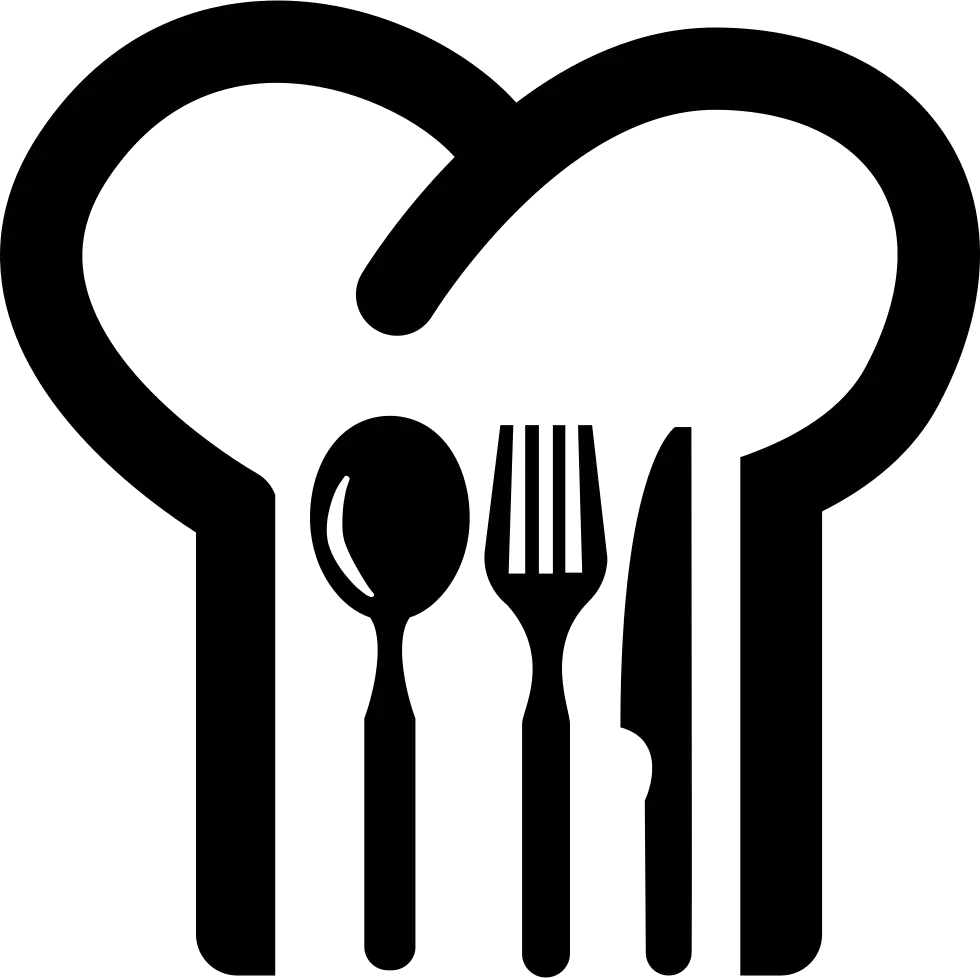 Chef Hat Icon with Spoon, Fork, and Knife