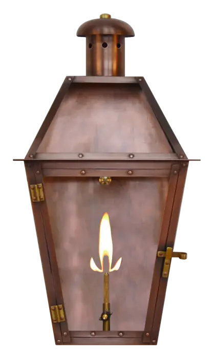 Vintage Copper Lantern with Flame