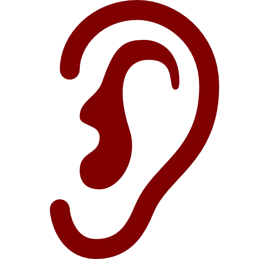 Red Ear Symbol Outline Illustration