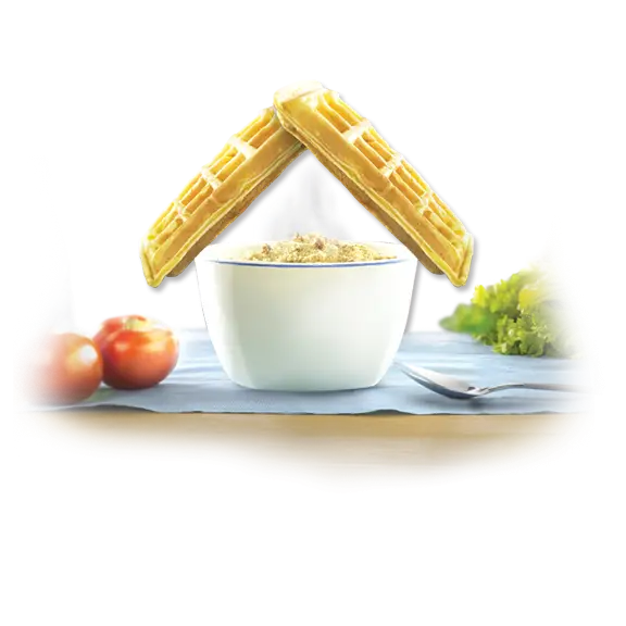 Waffles and Bowl for Breakfast