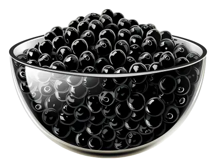 Bowl of Black Pearls for Bubble Tea