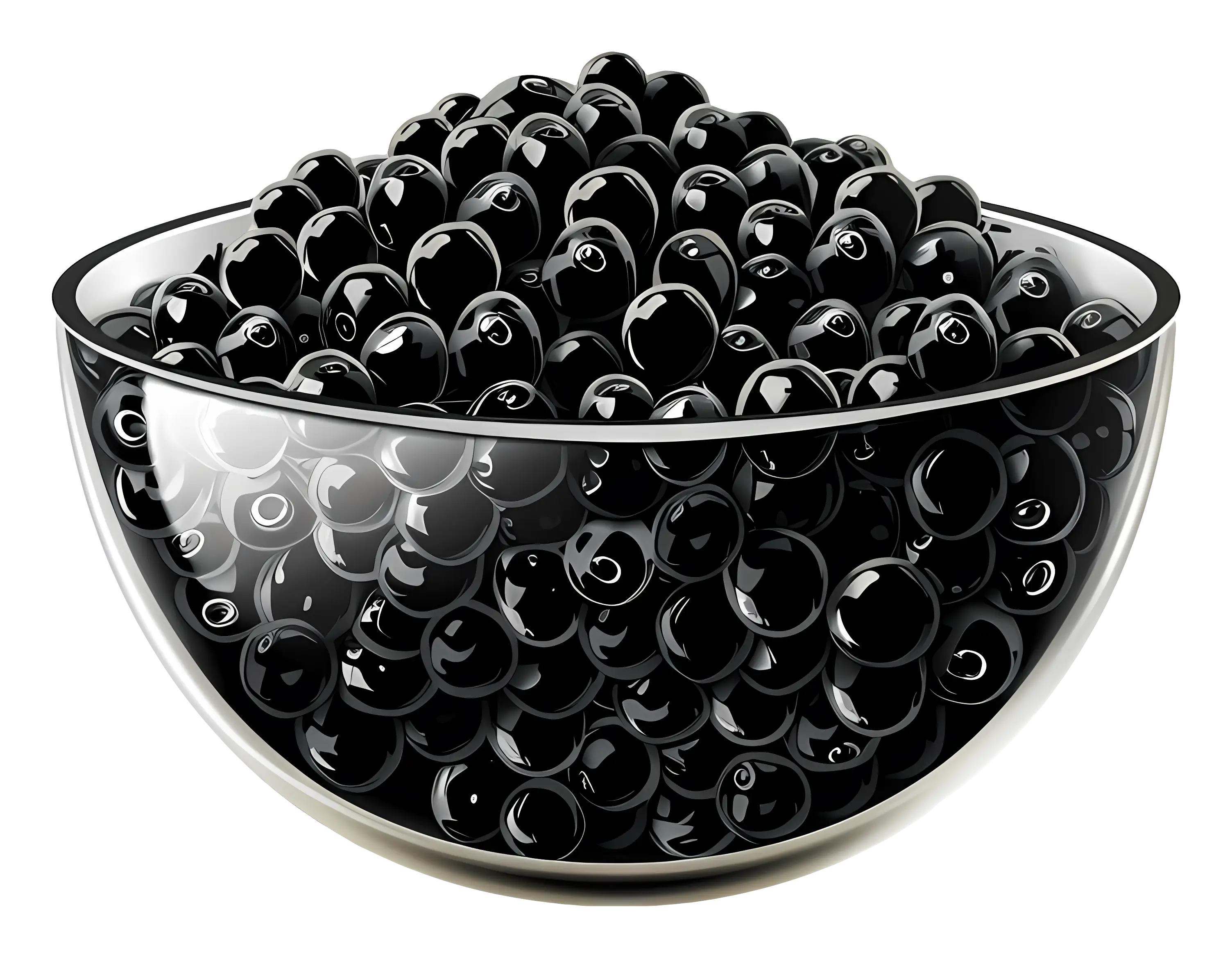Bowl of Black Pearls for Bubble Tea