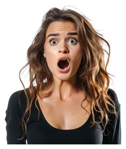 Surprised Woman with Open Mouth