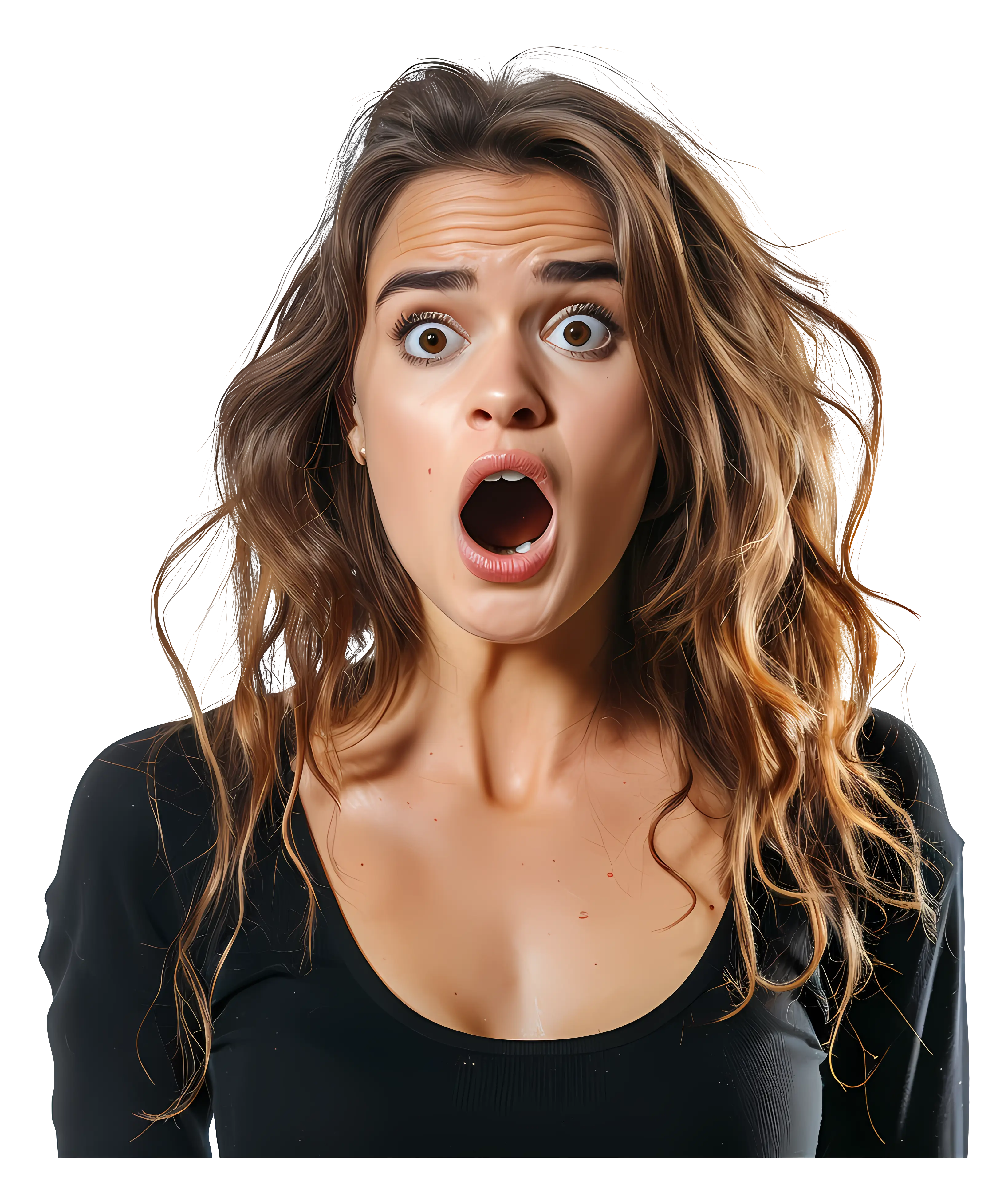 Surprised Woman with Open Mouth