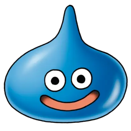 Friendly Blue Smiley Cartoon Slime Character