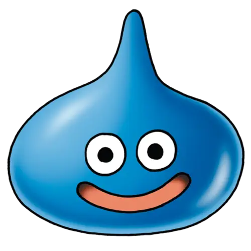 Friendly Blue Smiley Cartoon Slime Character