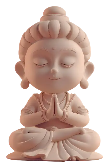 Meditating Baby Buddha Statue in Serenity