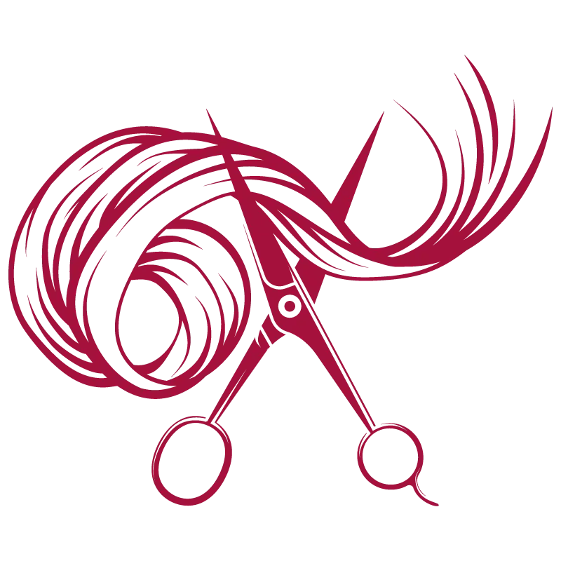 Scissors with Hair Illustration