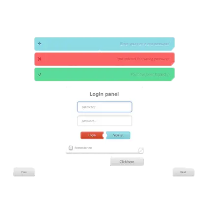 Web Login Panel Design