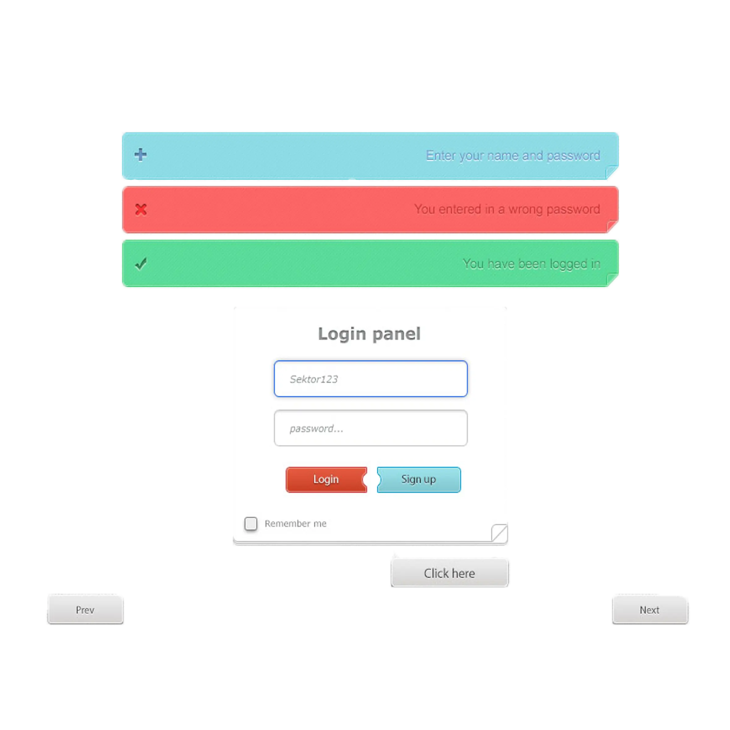 Web Login Panel Design