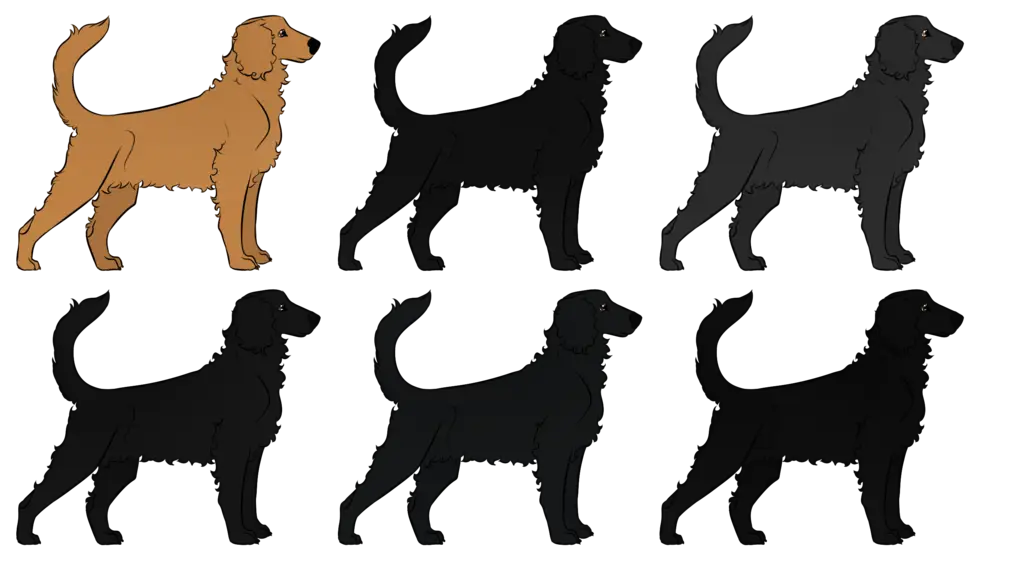 Dog Silhouettes in Various Poses