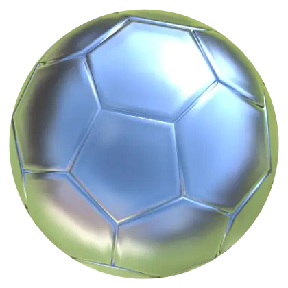 Shiny Silver Soccer Ball