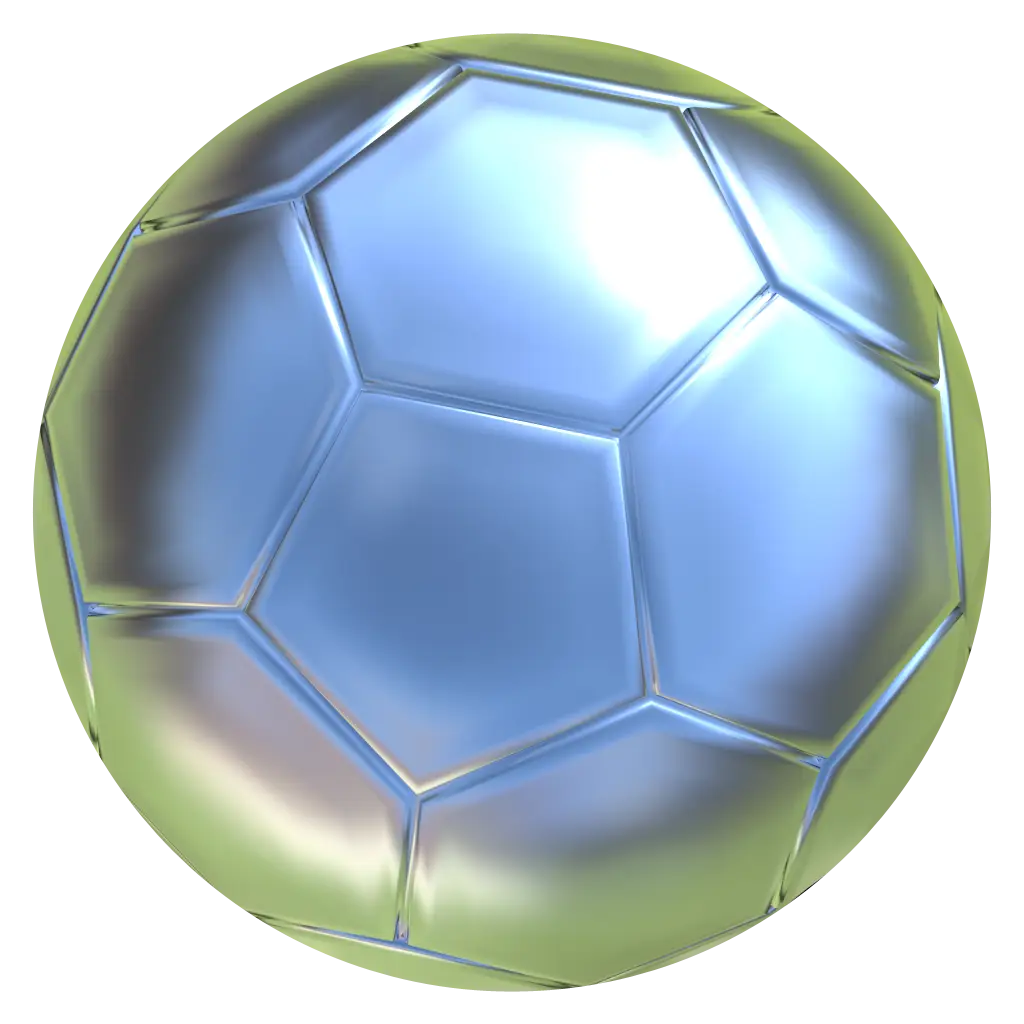Shiny Silver Soccer Ball