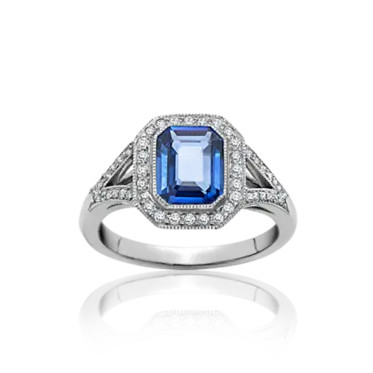 Blue Gemstone Ring with Elegant Design