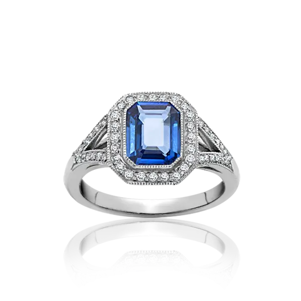 Blue Gemstone Ring with Elegant Design