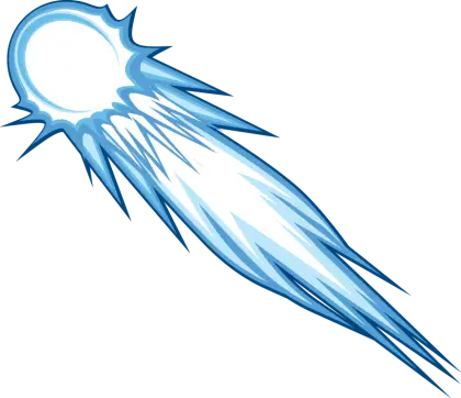 Blue Comet Streaking Through Space