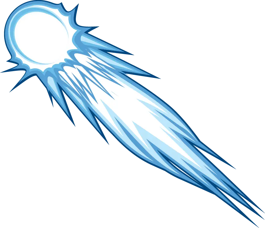 Blue Comet Streaking Through Space