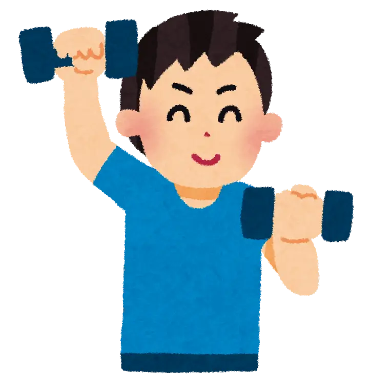 Boy Exercising with Dumbbells