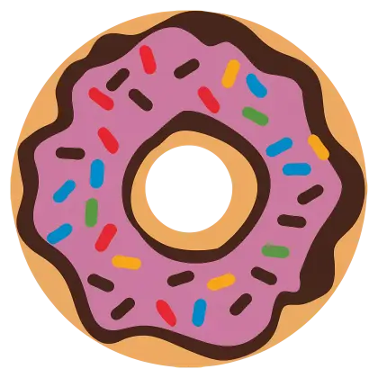 Purple Donut with Colorful Sprinkles Cartoon